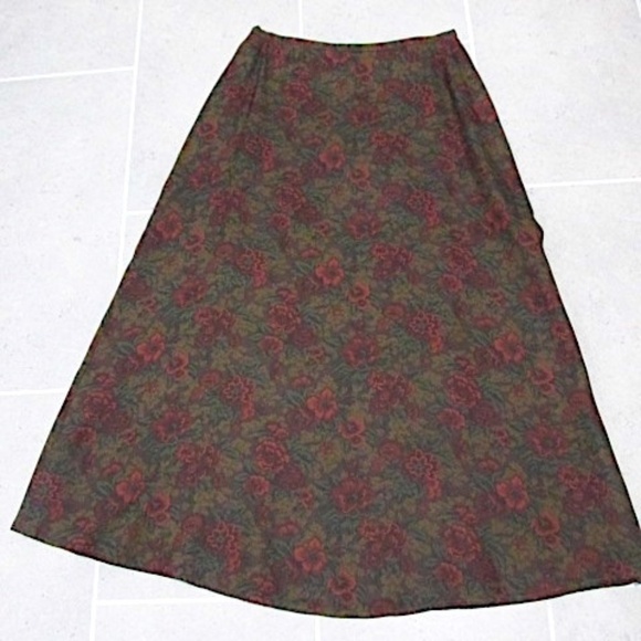 VTG Ralph Lauren Midi A-line Silk Skirt, Size 14 - Picture 2 of 8